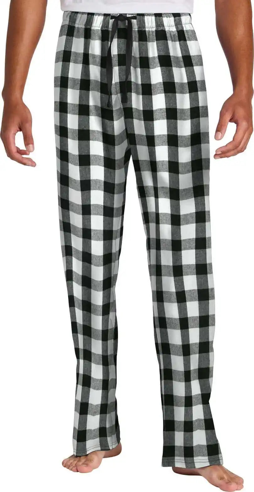 District Dt1800 Flannel Plaid Pant Bk/wbfflck