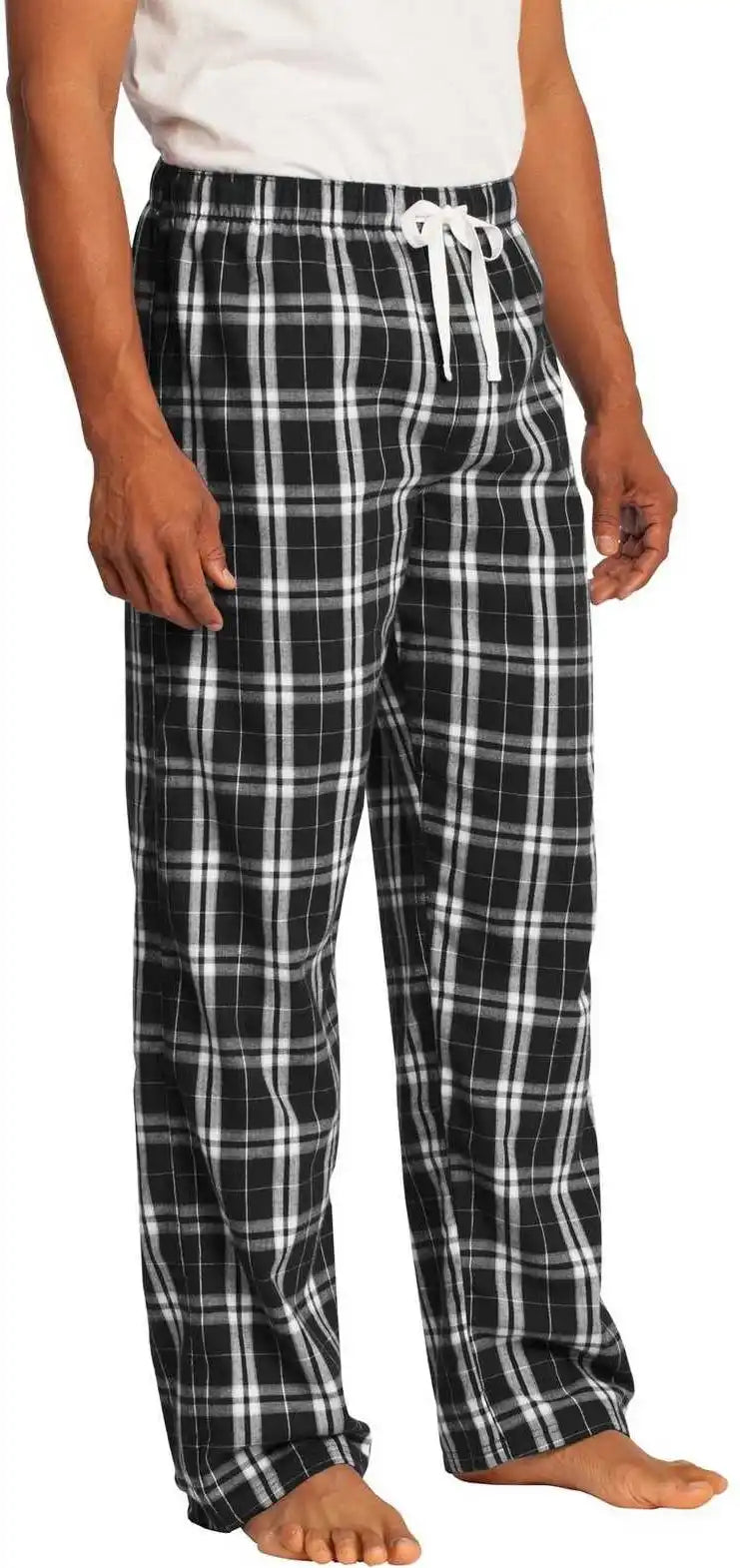 District Dt1800 Flannel Plaid Pant Black