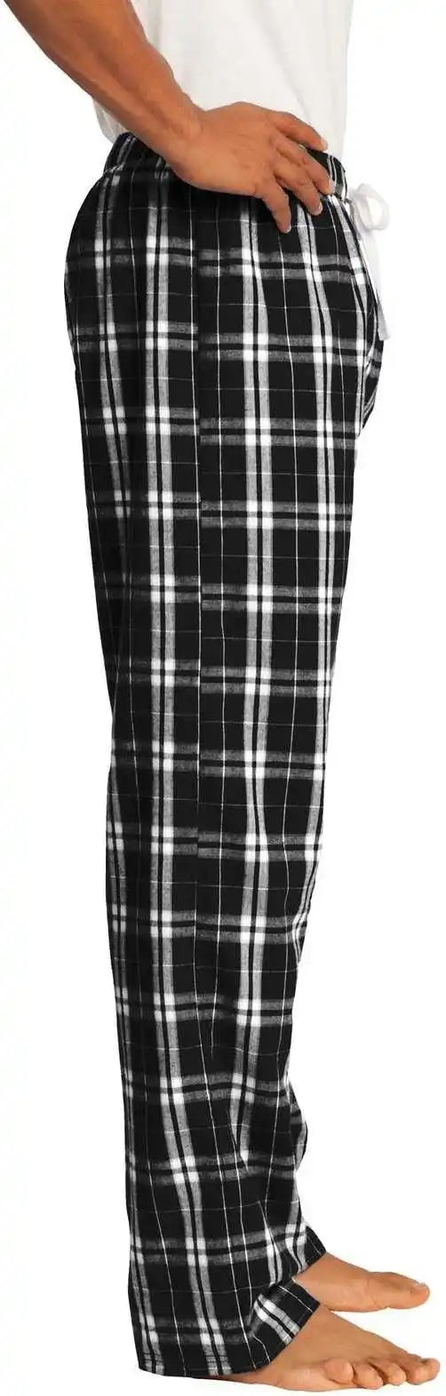 District Dt1800 Flannel Plaid Pant Black