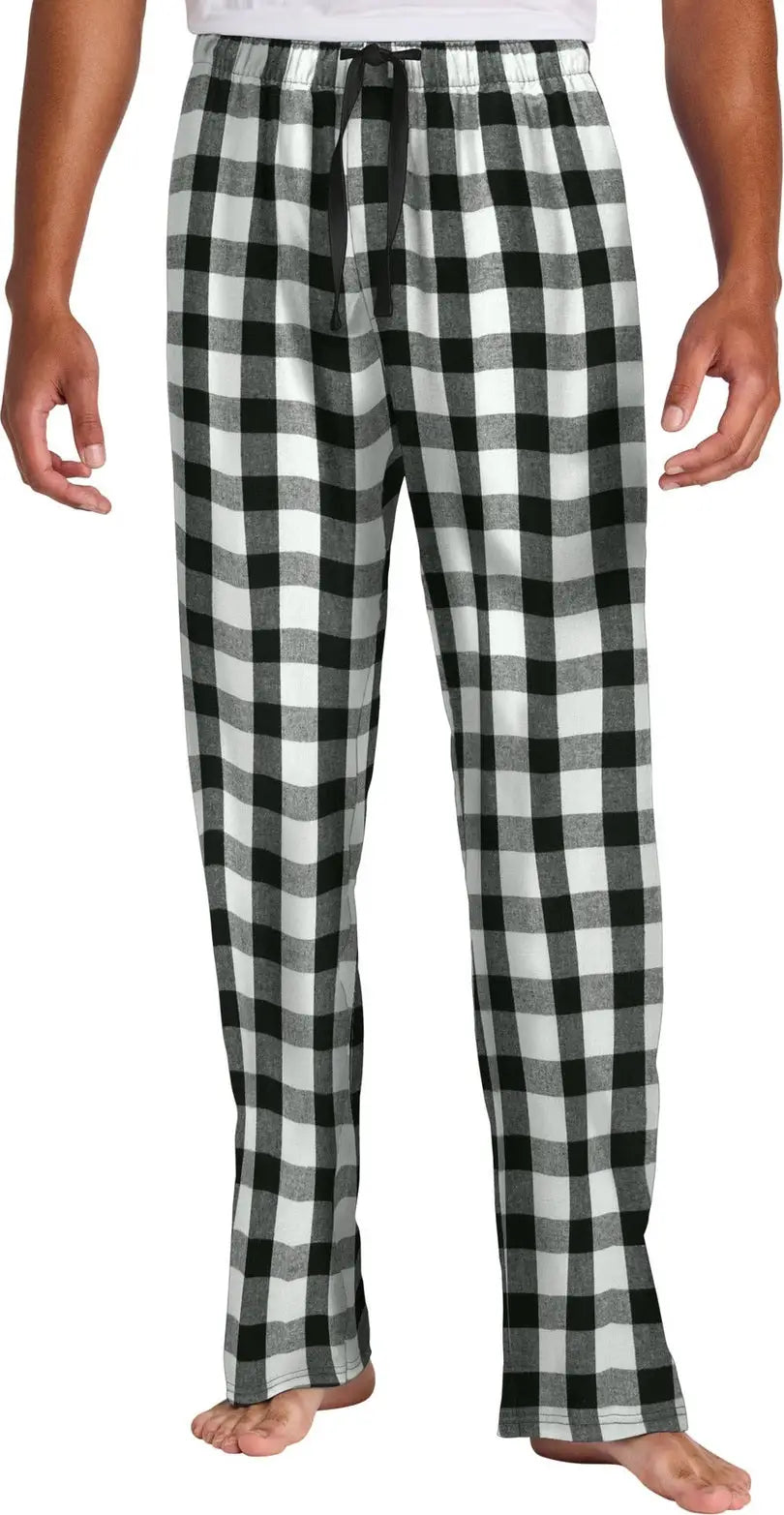 District Dt1800 Flannel Plaid Pant - Black White Buffalo Check - Black/ / Adult Xs