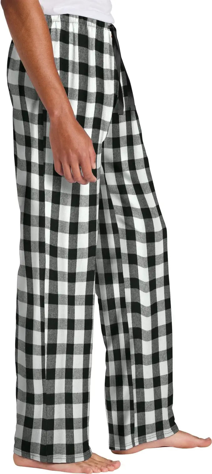 District Dt1800 Flannel Plaid Pant - Black White Buffalo Check