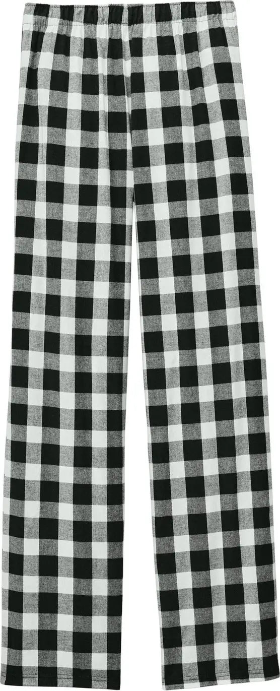 District Dt1800 Flannel Plaid Pant - Black White Buffalo Check