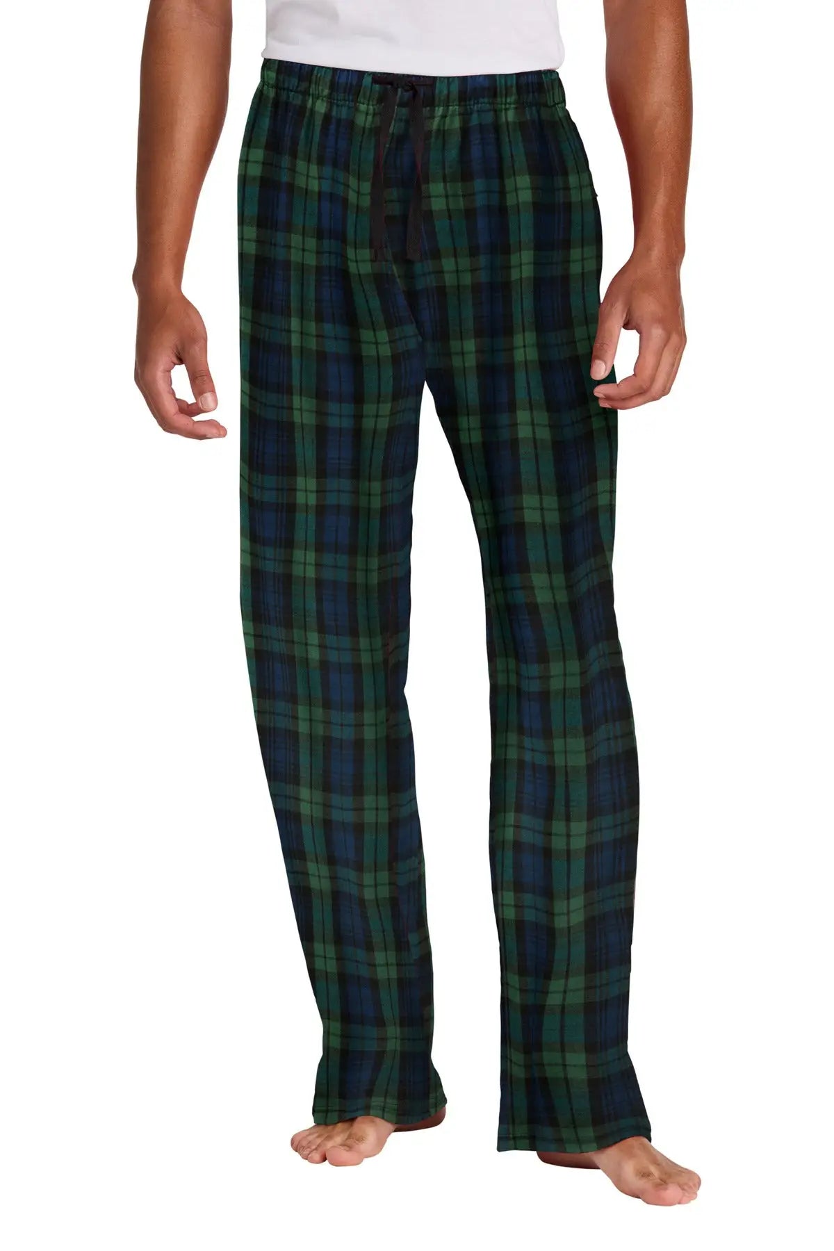District Dt1800 Flannel Plaid Pant - Forest Green Team Navy Black Watch - Green/ / Adult Xs