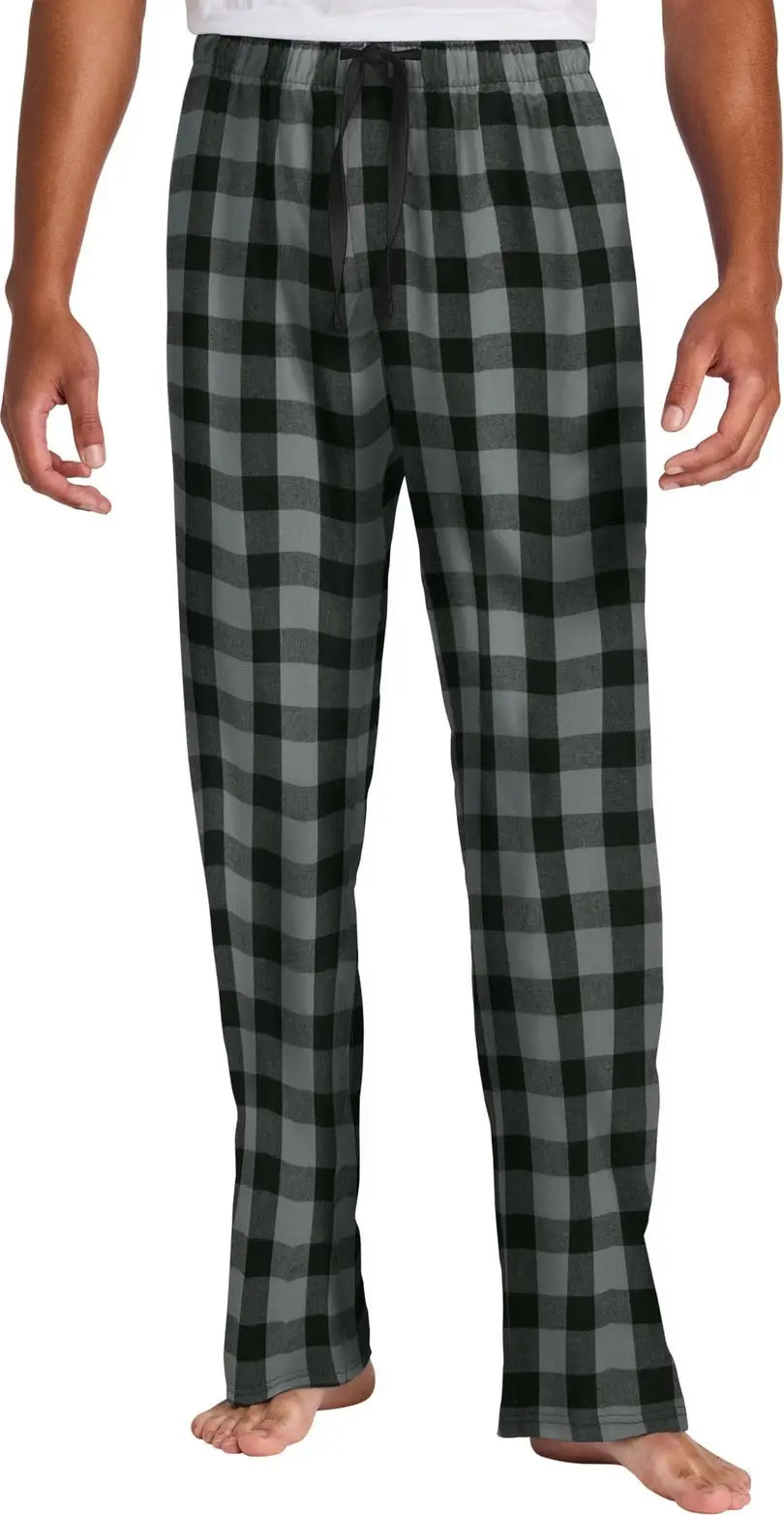 District Dt1800 Flannel Plaid Pant - Gray Black Buffalo Check - Gray/ / Adult Xs