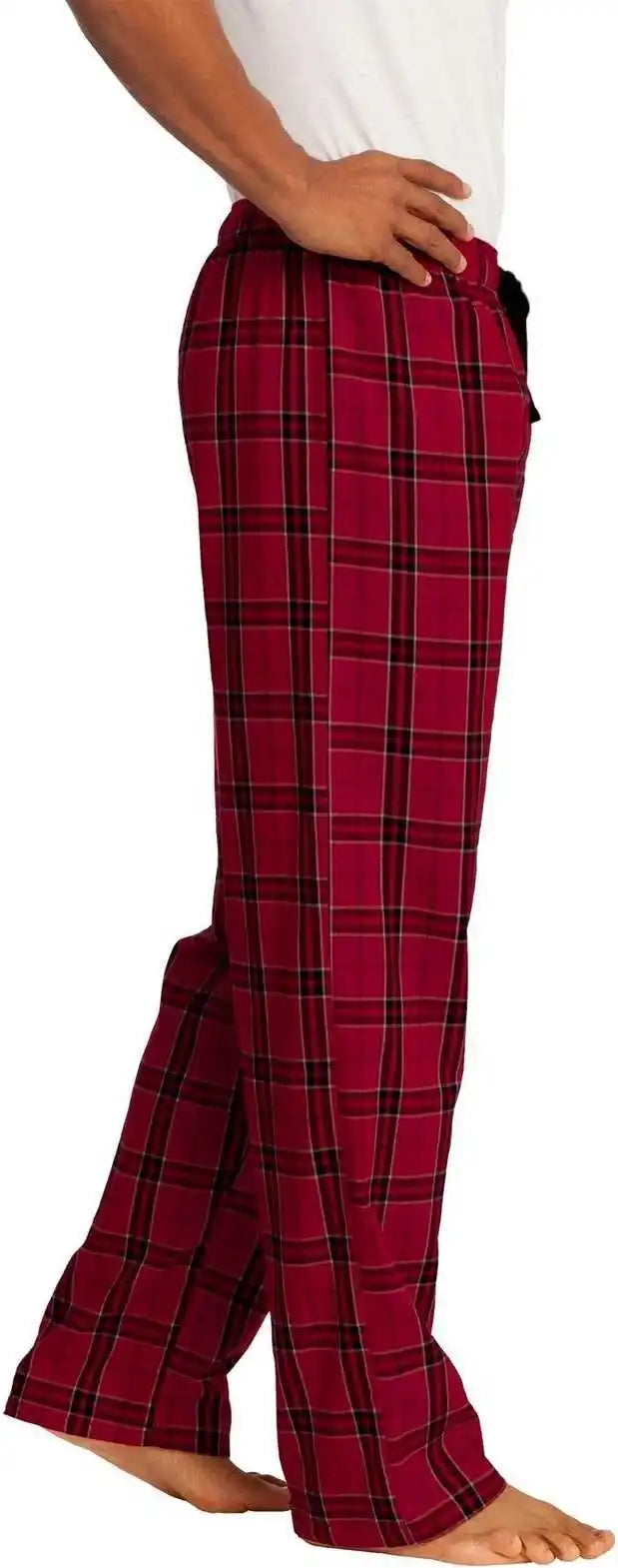 District Dt1800 Flannel Plaid Pant New Red