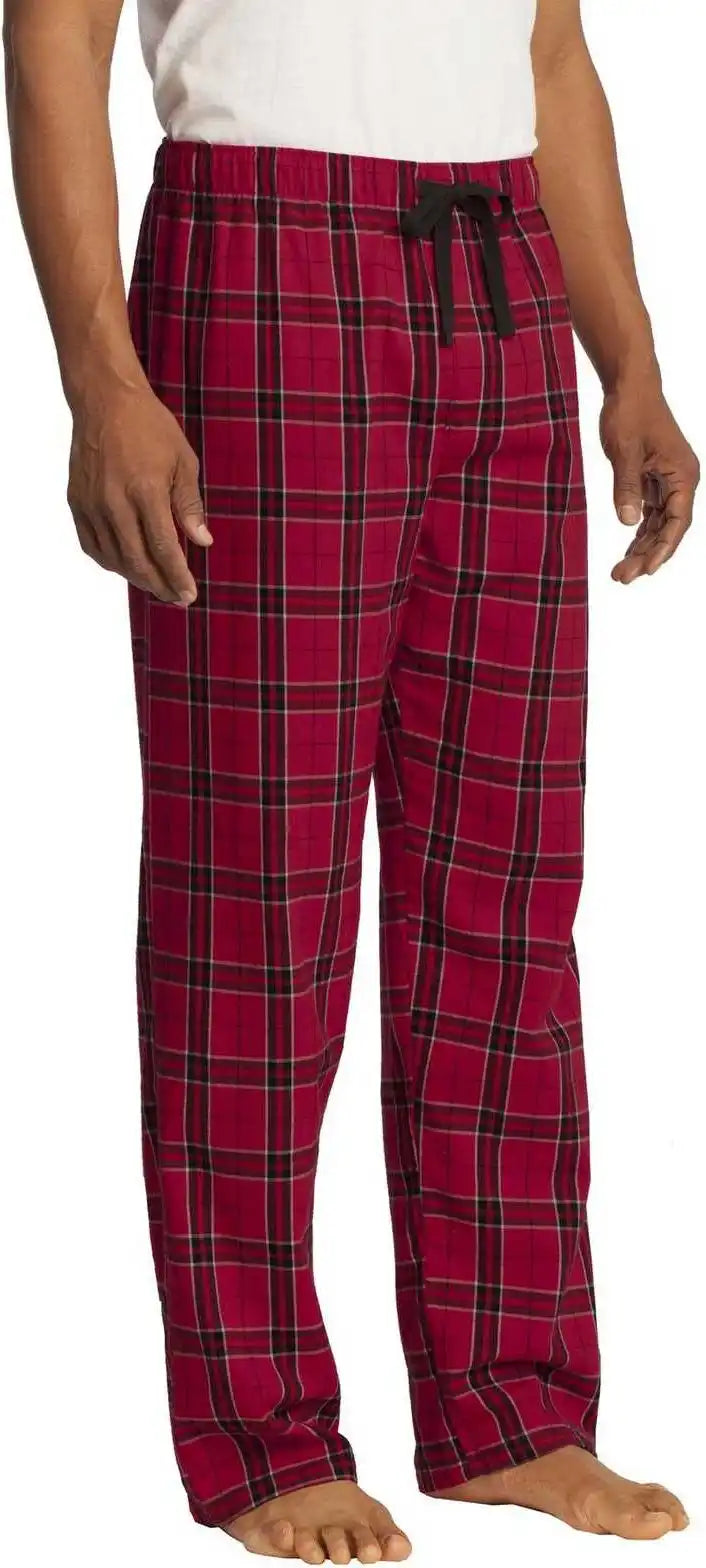 District Dt1800 Flannel Plaid Pant New Red