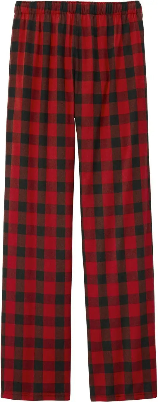 District Dt1800 Flannel Plaid Pant - Red Black Buffalo Check - Red/ / Adult Xs