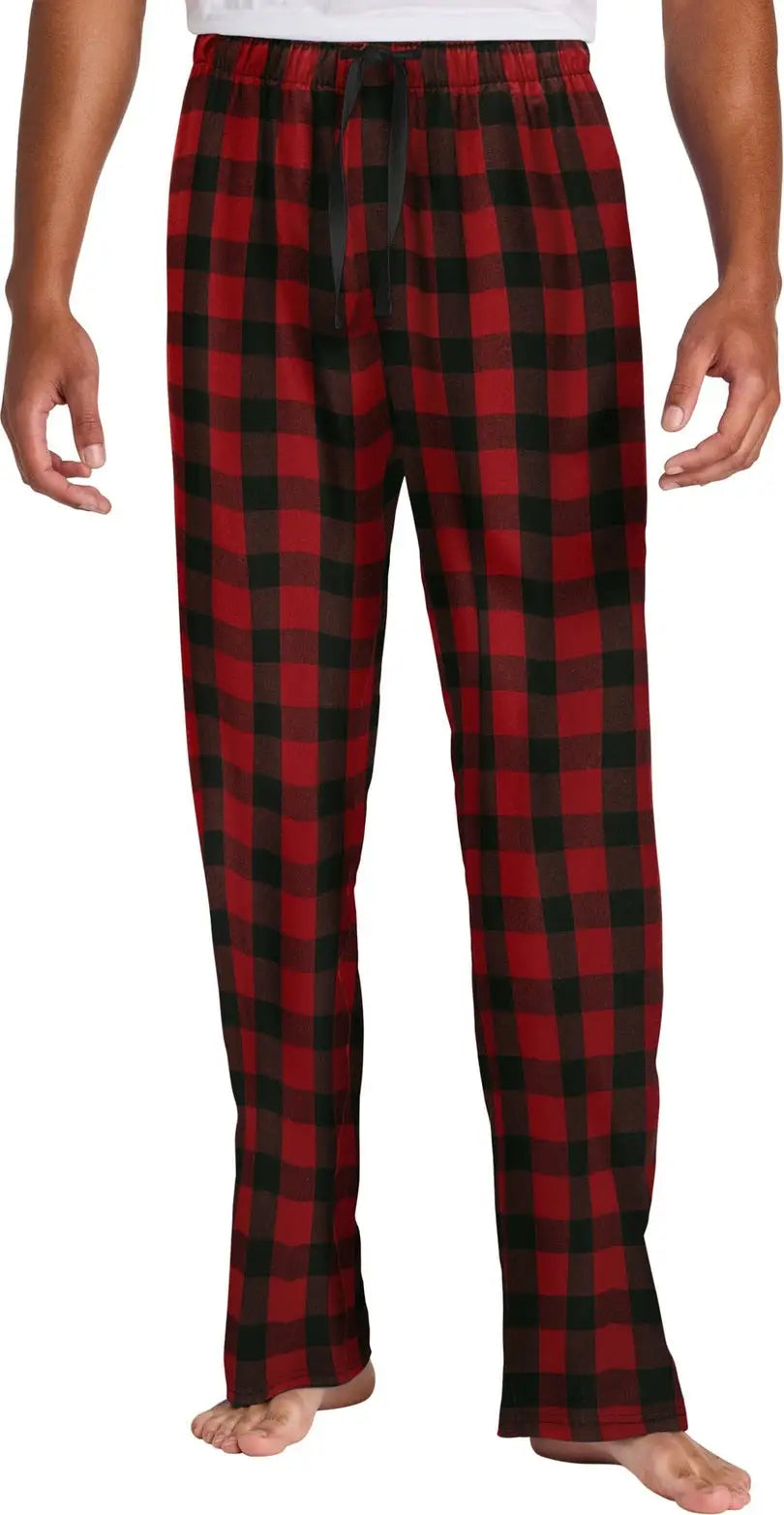 District Dt1800 Flannel Plaid Pant - Red Black Buffalo Check - Red/ / Adult Xs