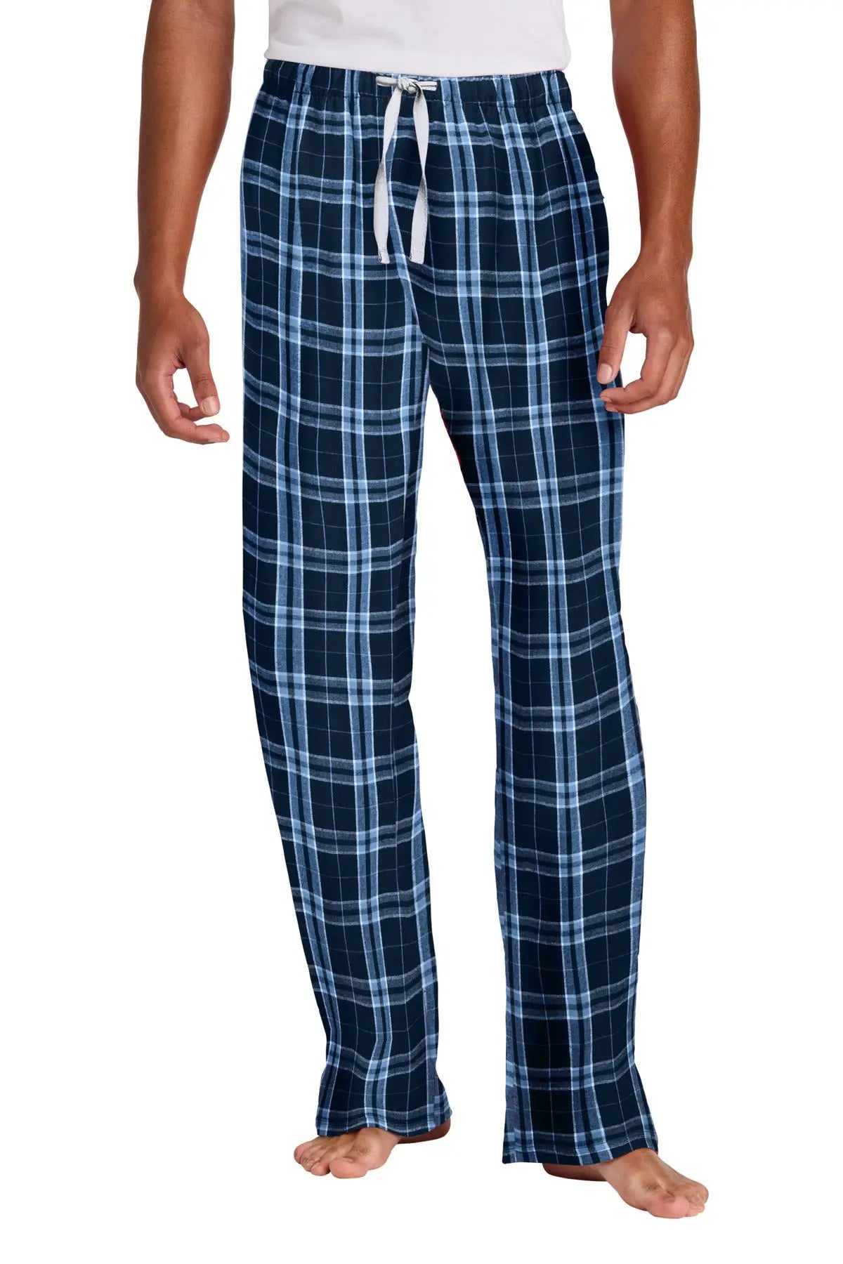 District Dt1800 Flannel Plaid Pant - True Navy Carolina Blue - Navy/ / Adult Xs