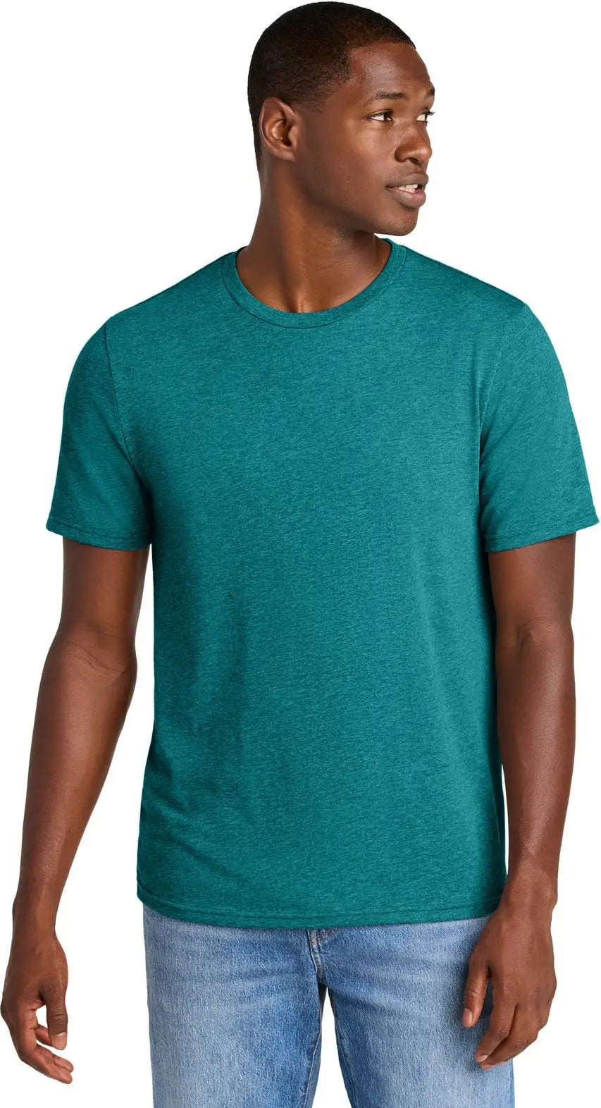 District Dt184 Perfect Weight Cvc Tee - Heathered Teal - Adult Xs
