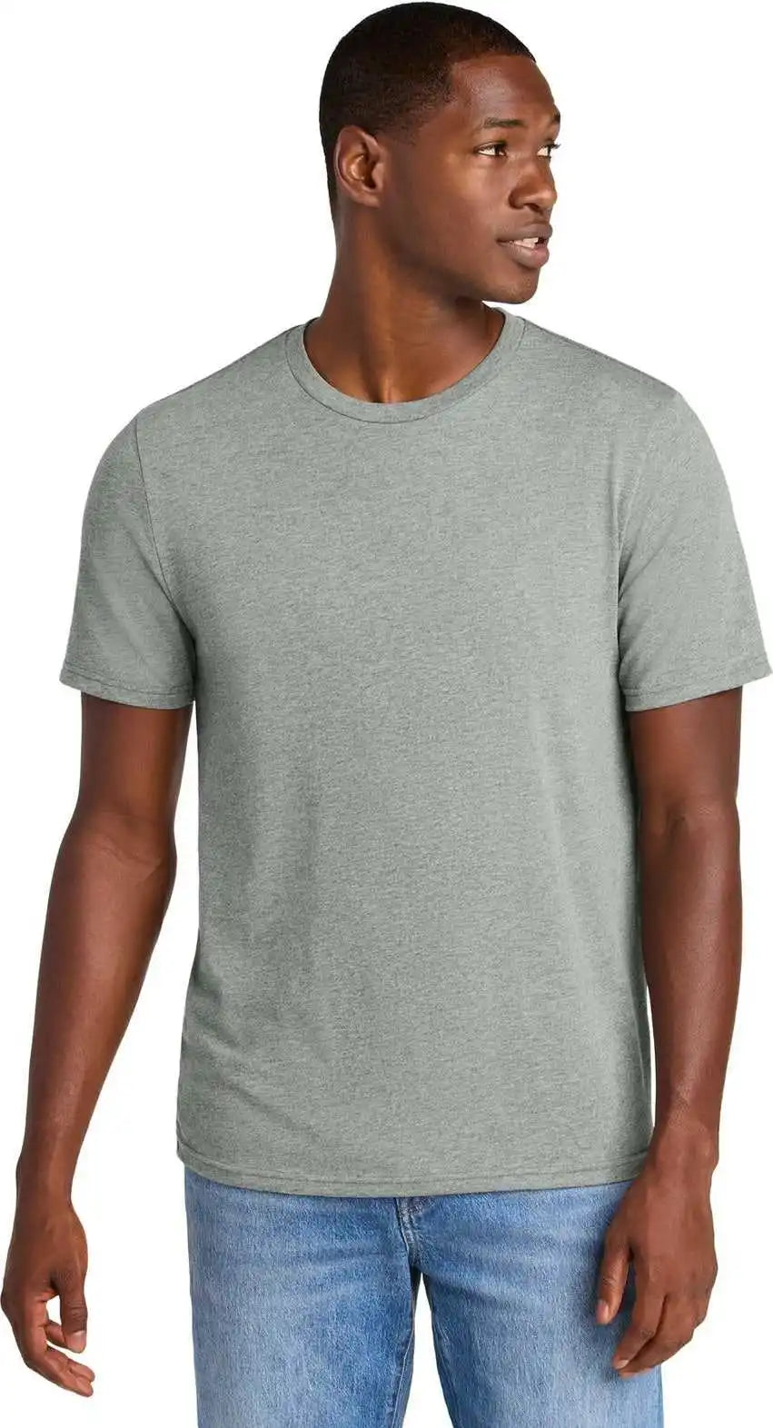 District Dt184 Perfect Weight Cvc Tee - Light Heather Grey
