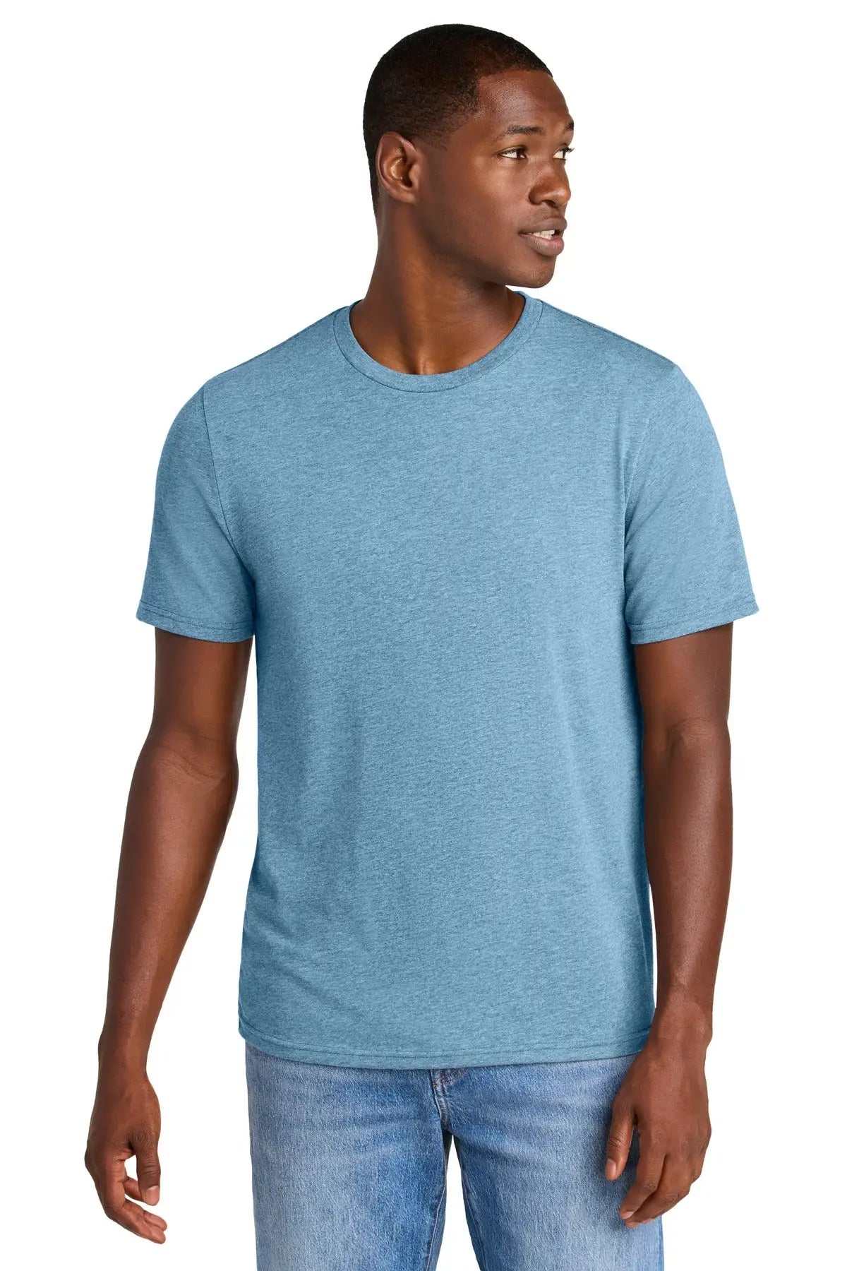 District Dt184 Perfect Weight Cvc Tee - Tundra Blue Heather - Adult Xs