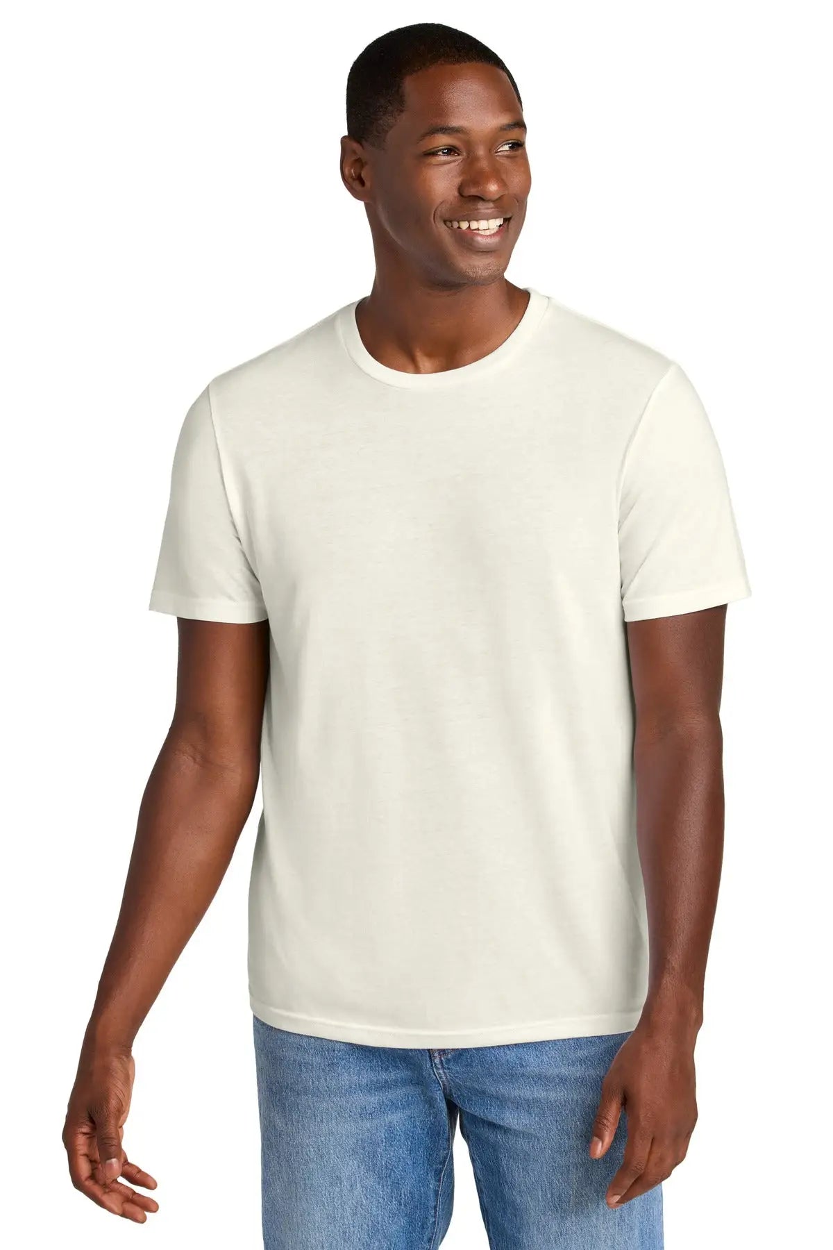 District Dt184 Perfect Weight Cvc Tee - White Onyx - Adult Xs