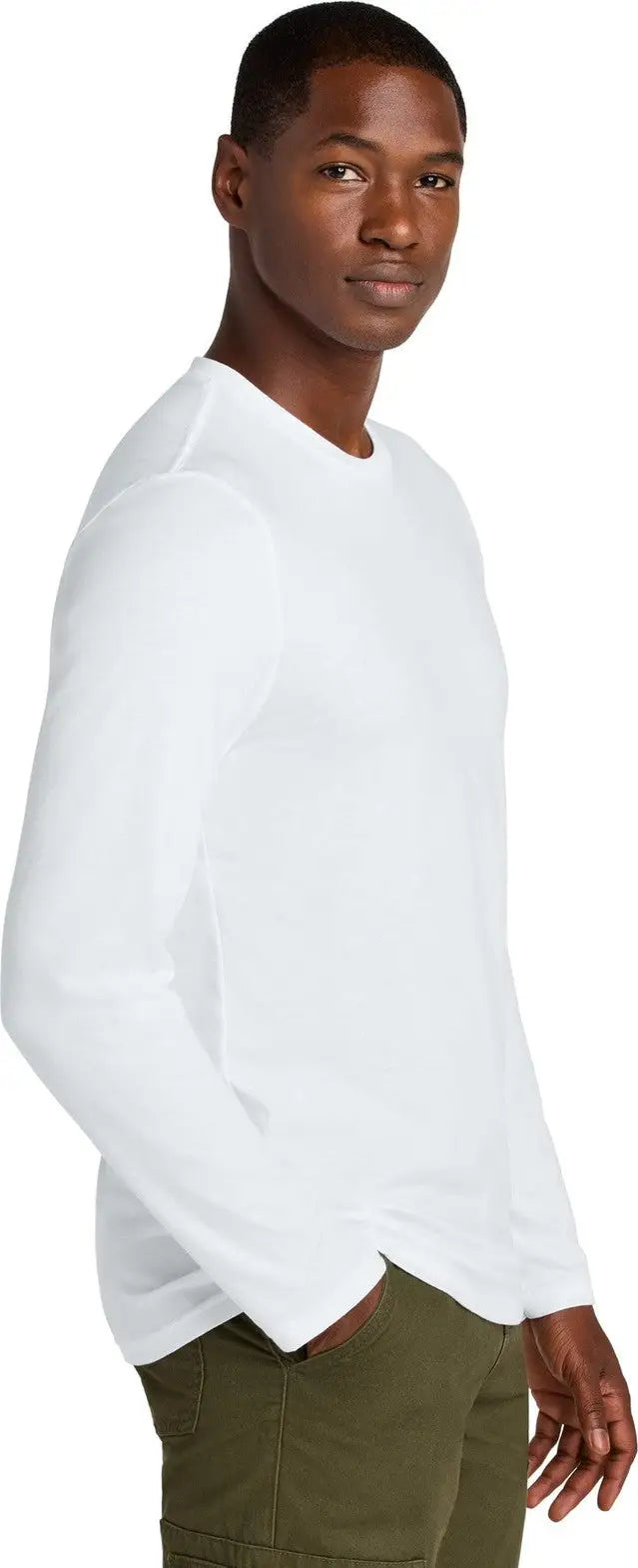 District Dt185 Perfect Weight Cvc Long Sleeve Tee - Bright White