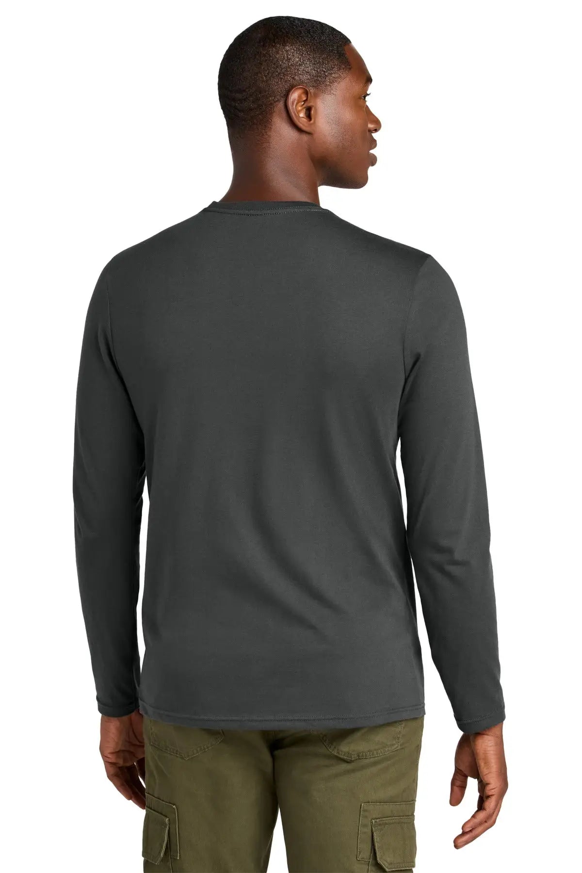 District Dt185 Perfect Weight Cvc Long Sleeve Tee - Charcoal