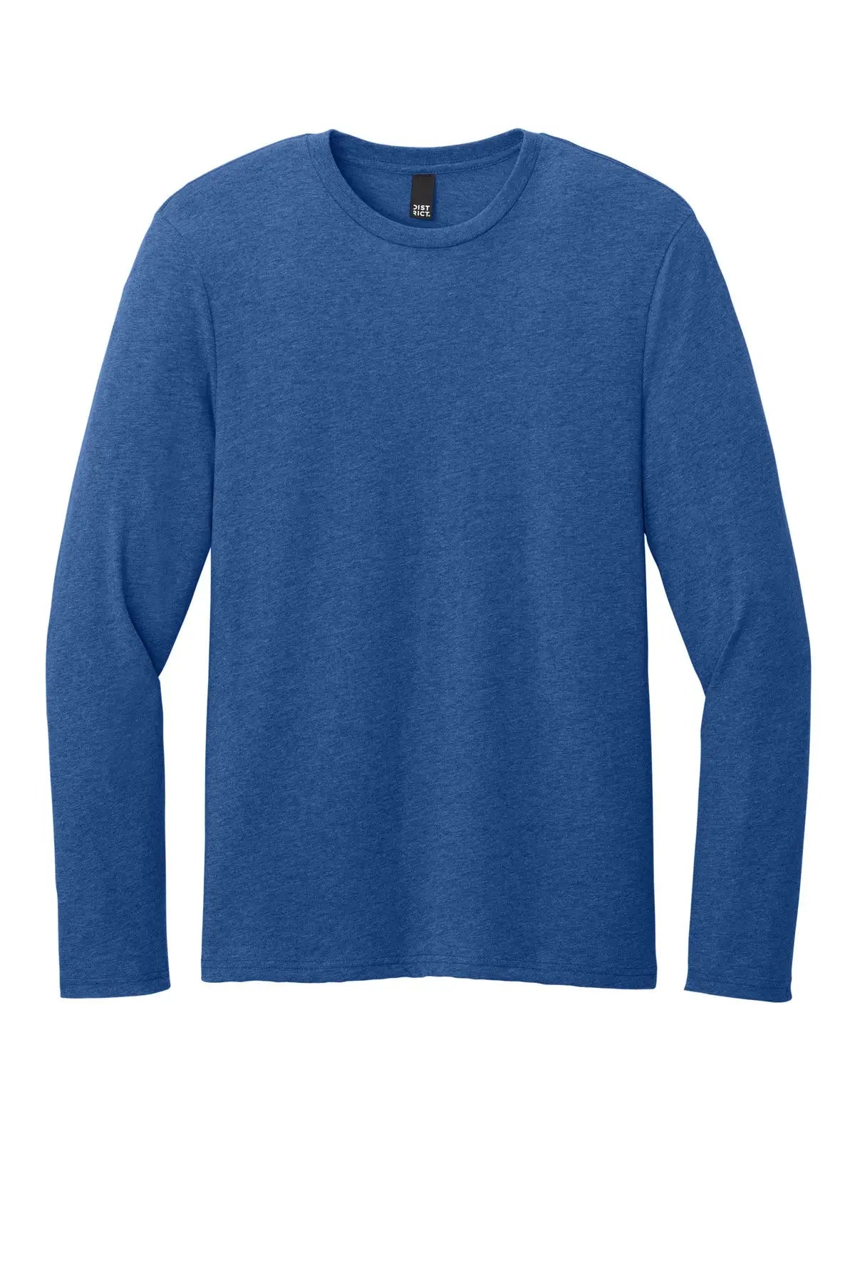 District Dt185 Perfect Weight Cvc Long Sleeve Tee - Heathered Deep Royal