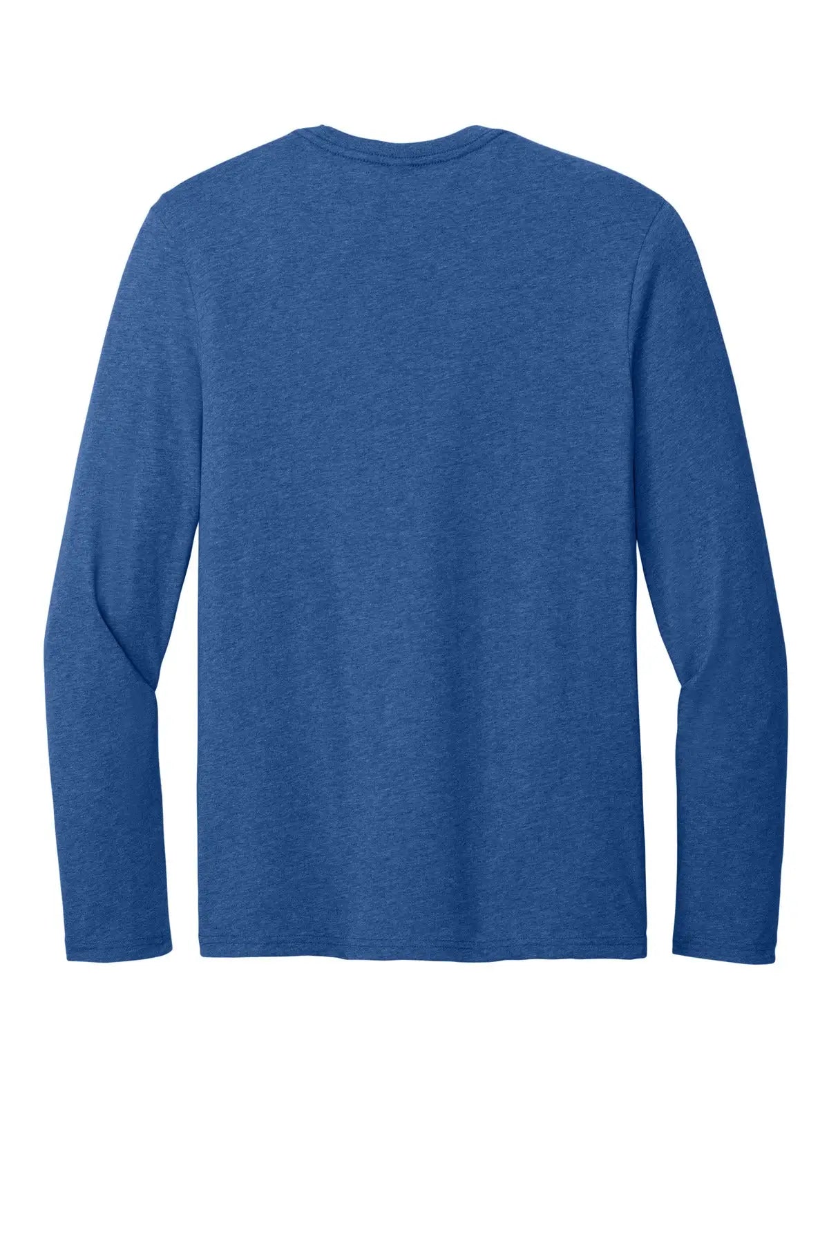 District Dt185 Perfect Weight Cvc Long Sleeve Tee - Heathered Deep Royal - Adult Xs