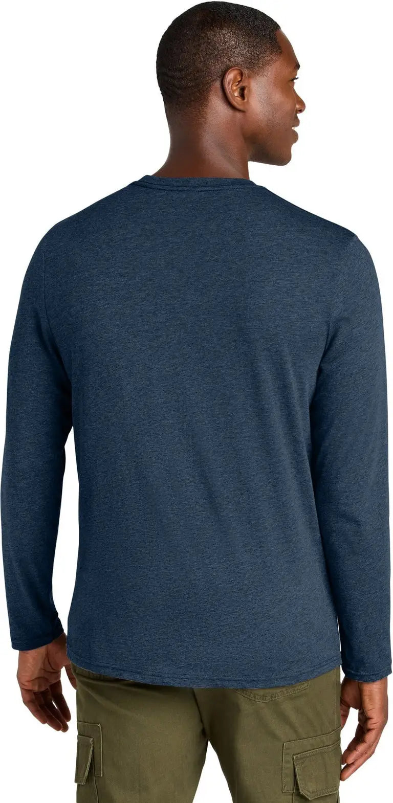 District Dt185 Perfect Weight Cvc Long Sleeve Tee - Heathered Navy