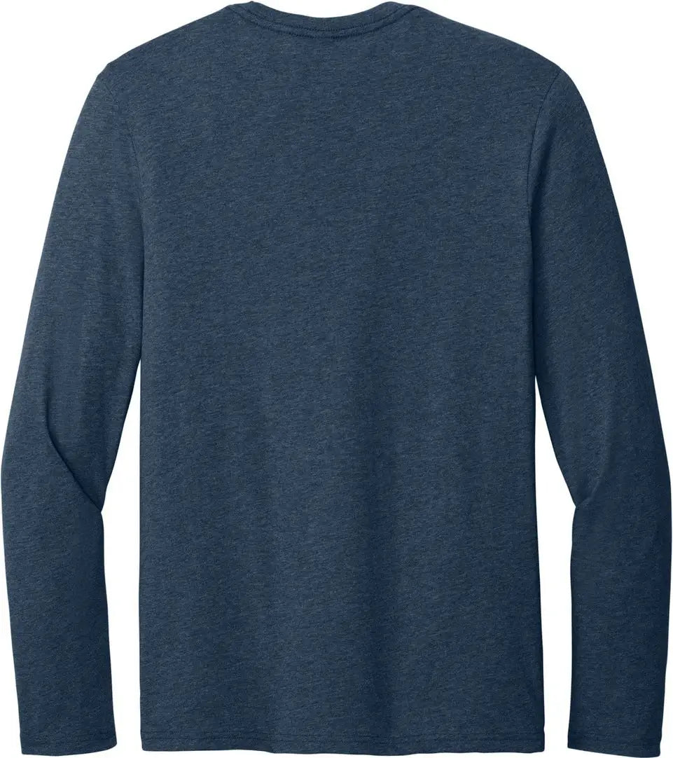 District Dt185 Perfect Weight Cvc Long Sleeve Tee - Heathered Navy - Adult Xs