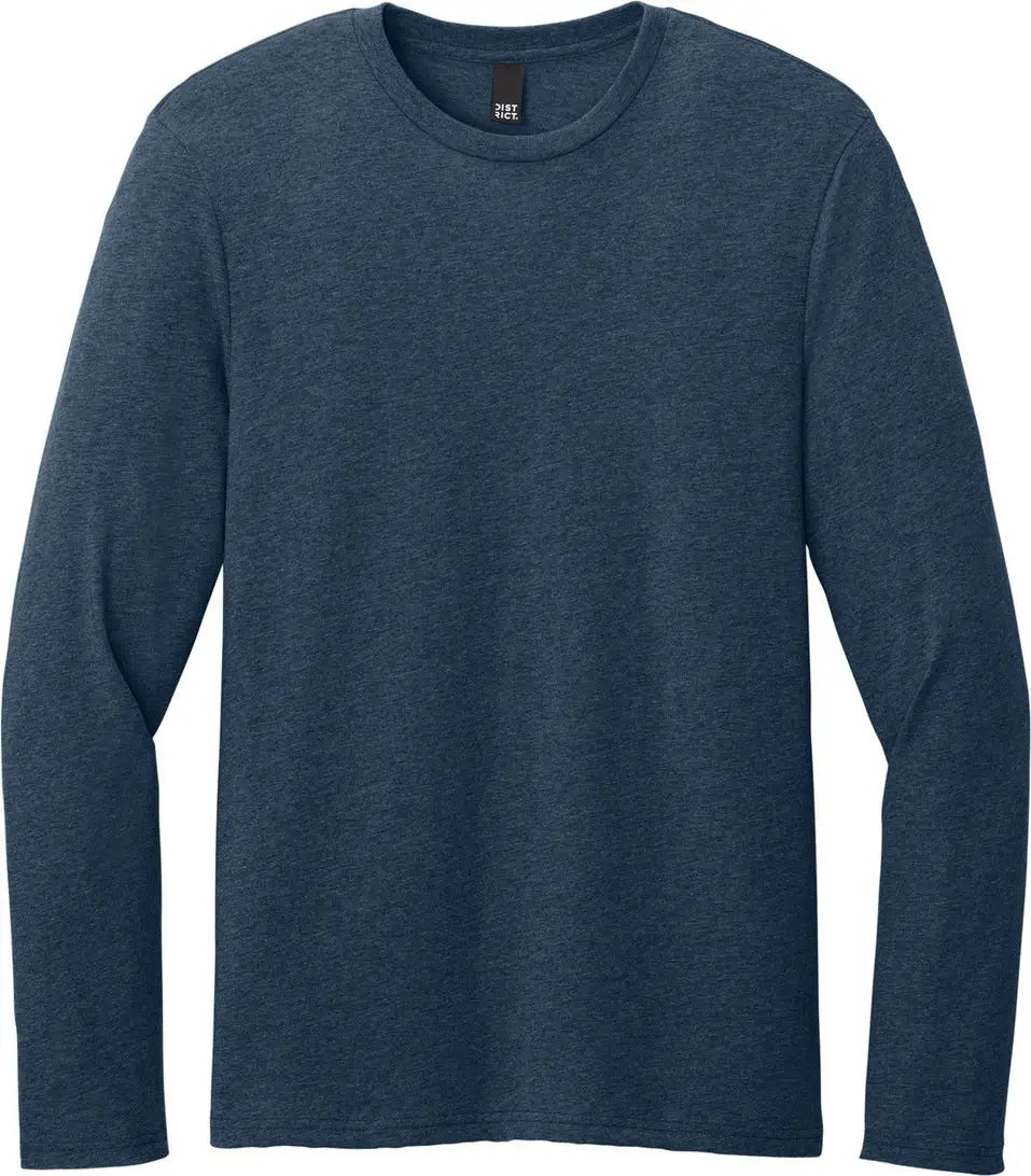 District Dt185 Perfect Weight Cvc Long Sleeve Tee - Heathered Navy