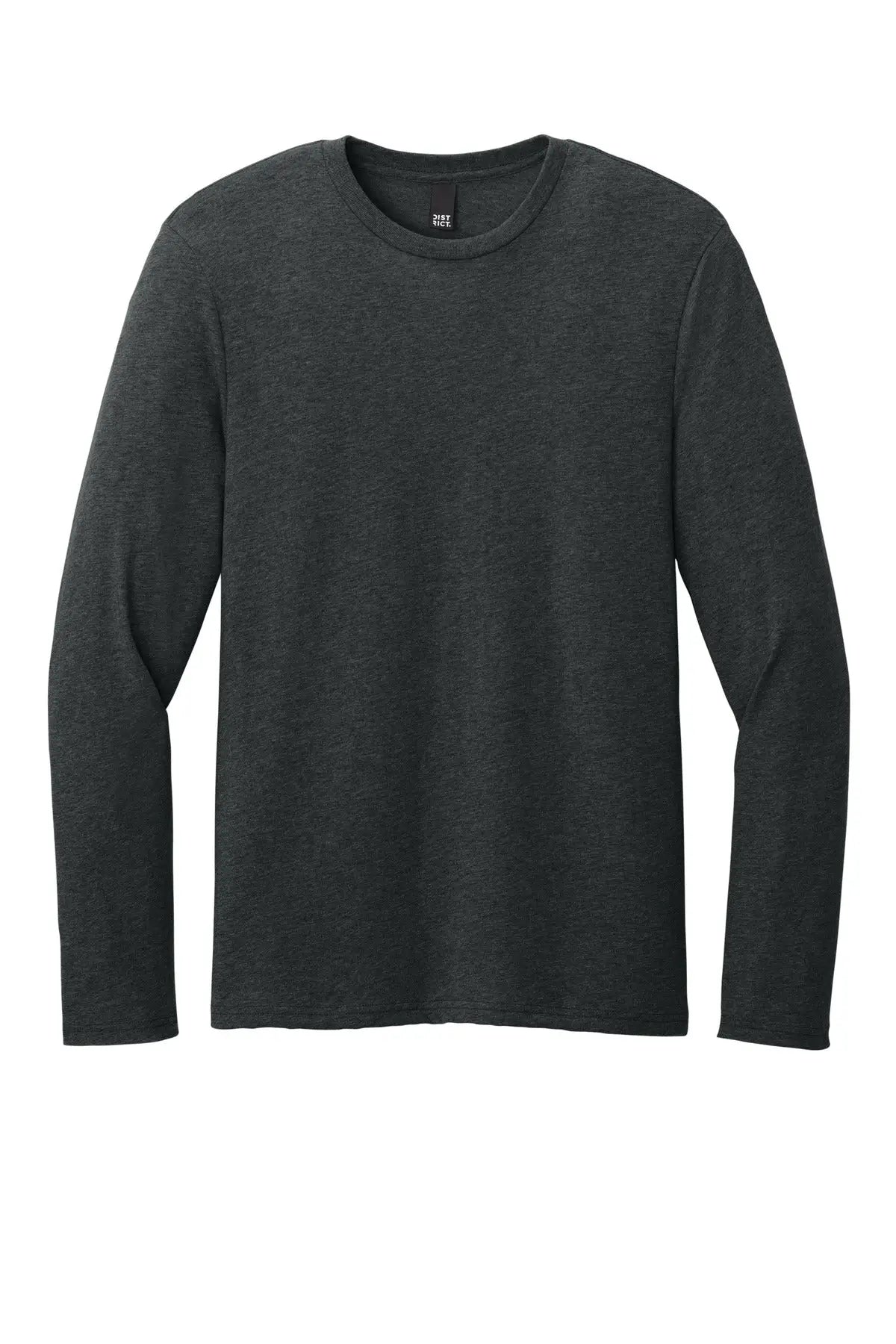 District Dt185 Perfect Weight Cvc Long Sleeve Tee - Jet Black Heather