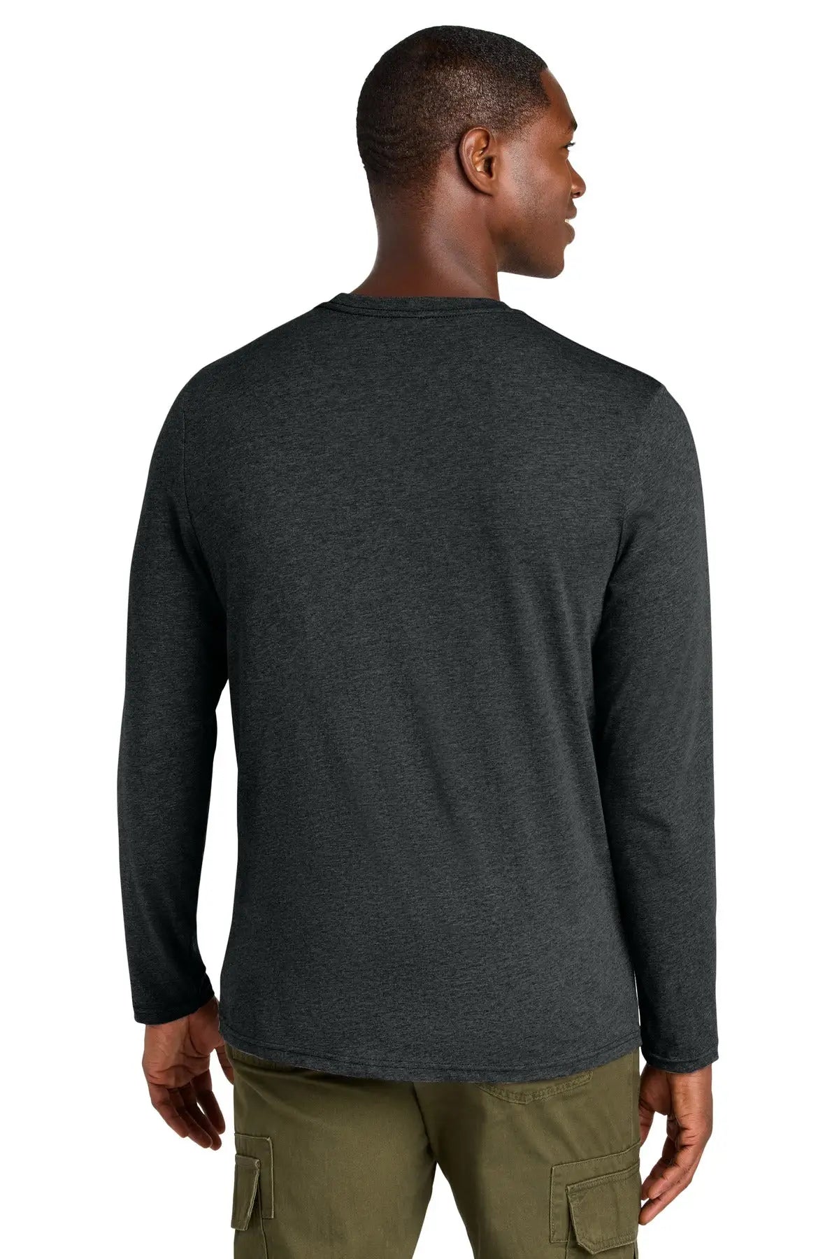 District Dt185 Perfect Weight Cvc Long Sleeve Tee - Jet Black Heather