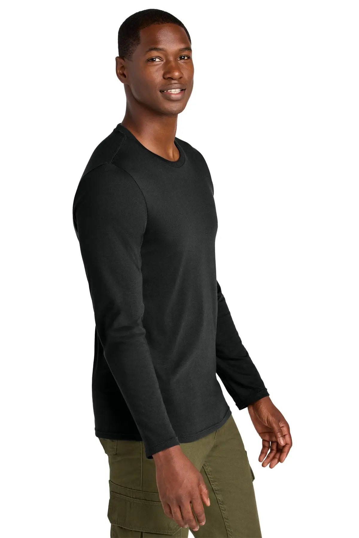 District Dt185 Perfect Weight Cvc Long Sleeve Tee - Jet Black