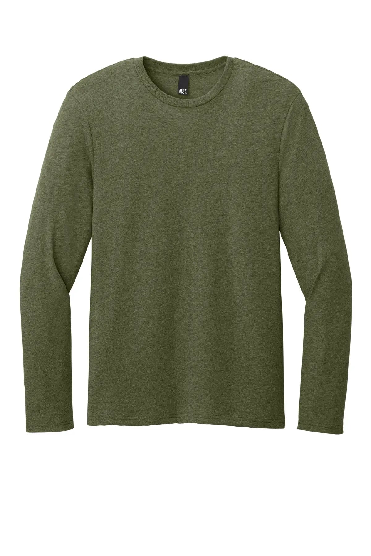 District Dt185 Perfect Weight Cvc Long Sleeve Tee - Military Green Heather