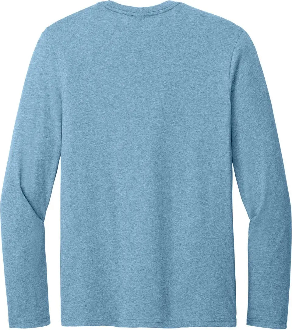 District Dt185 Perfect Weight Cvc Long Sleeve Tee - Tundra Blue Heather - Adult Xs