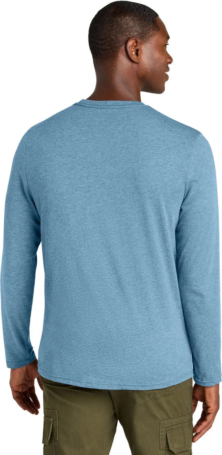 District Dt185 Perfect Weight Cvc Long Sleeve Tee - Tundra Blue Heather
