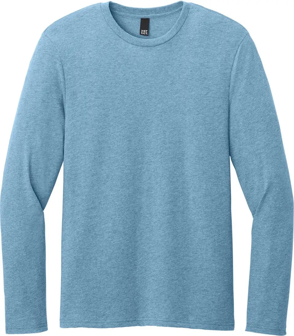 District Dt185 Perfect Weight Cvc Long Sleeve Tee - Tundra Blue Heather