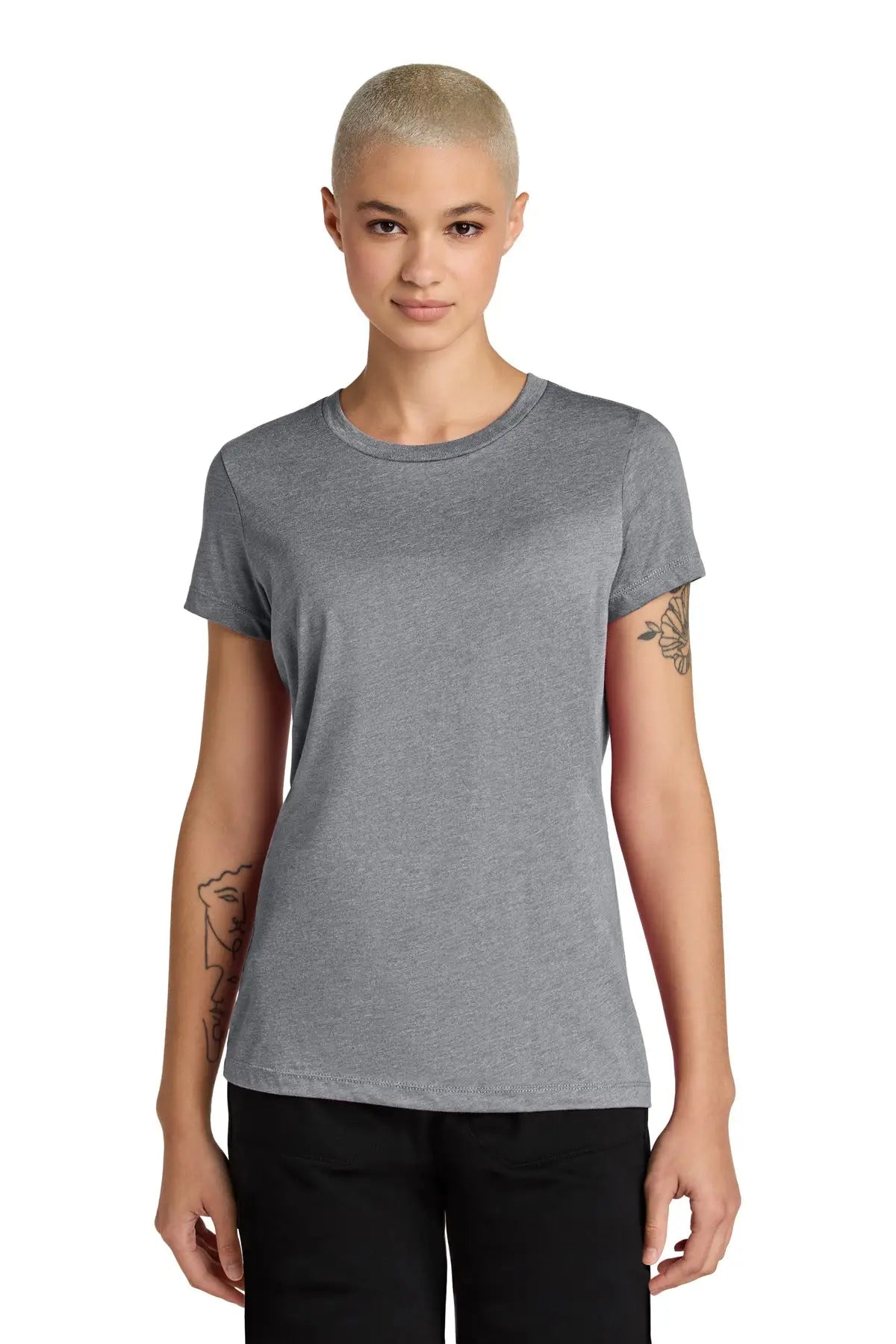 District Dt188 Women’s Perfect Weight Cvc Tee - Graphite Heather - Ladies Xs