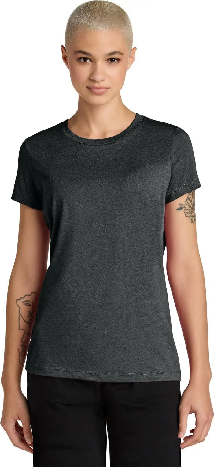 District Dt188 Women’s Perfect Weight Cvc Tee - Jet Black Heather - Ladies Xs