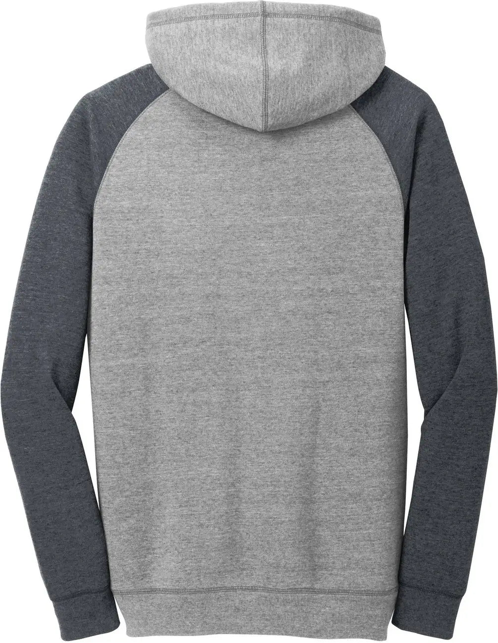 District Dt196 Young Mens Lightweight Fleece Raglan Hoodie - Heathered Gray Charcoal