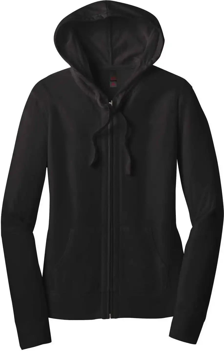 District Dt2100 Women’s Fitted Jersey Full Zip Hoodie Black