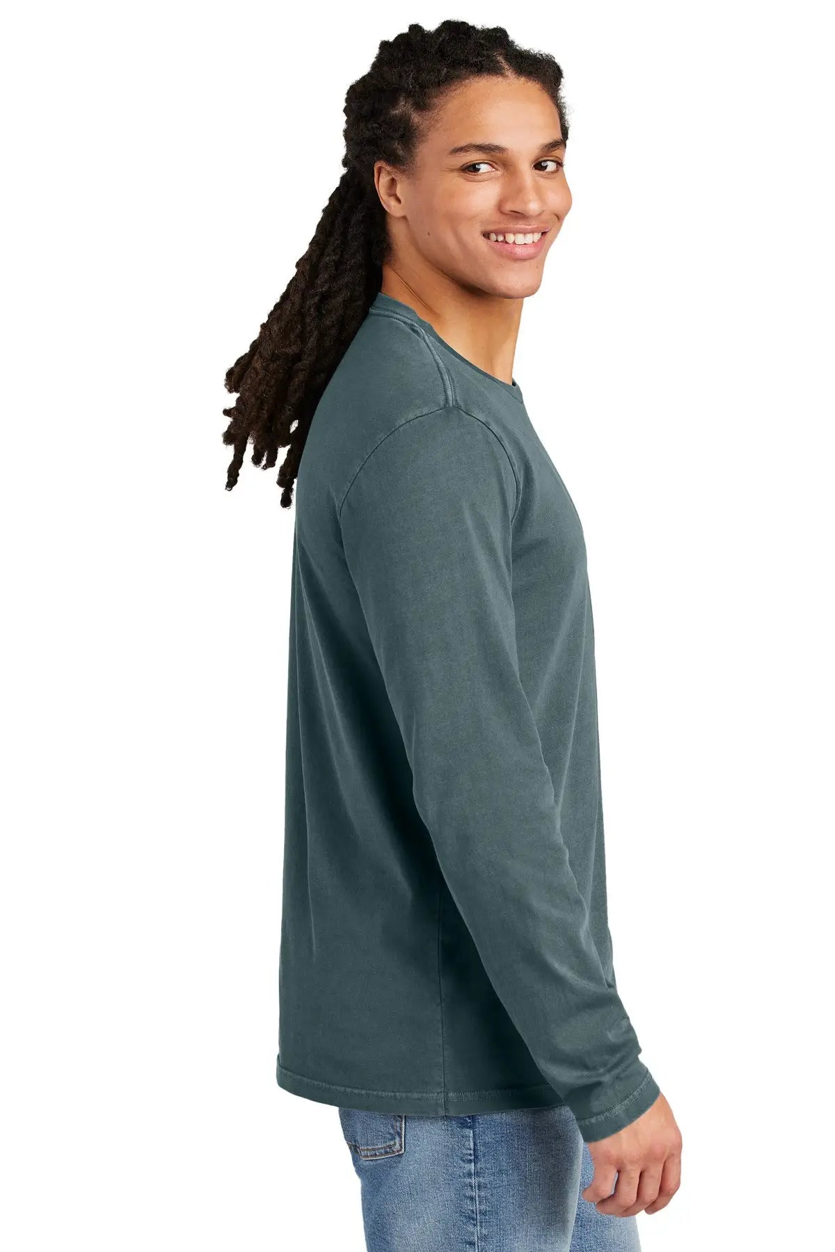 District Dt2103 Wash Long Sleeve Tee - Deep Steel Blue