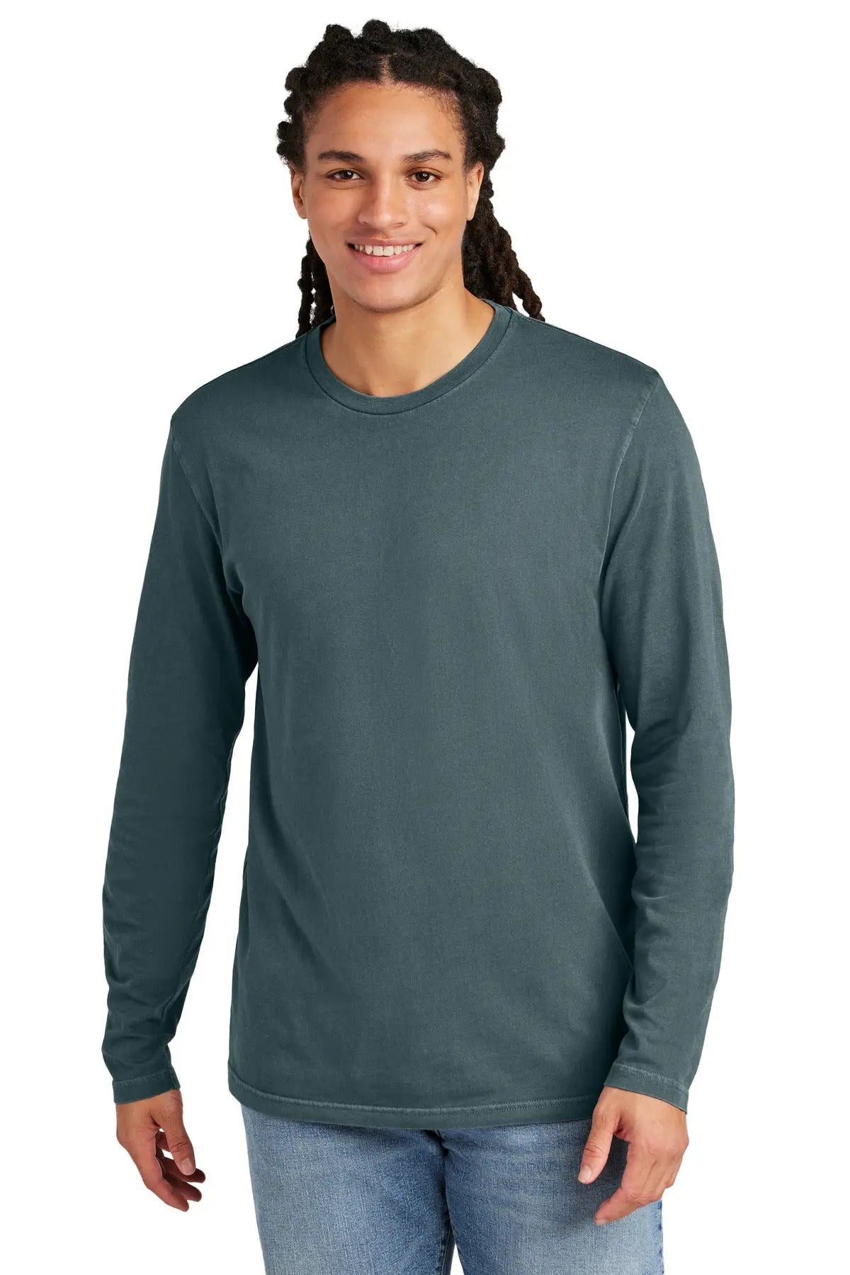 District Dt2103 Wash Long Sleeve Tee - Deep Steel Blue