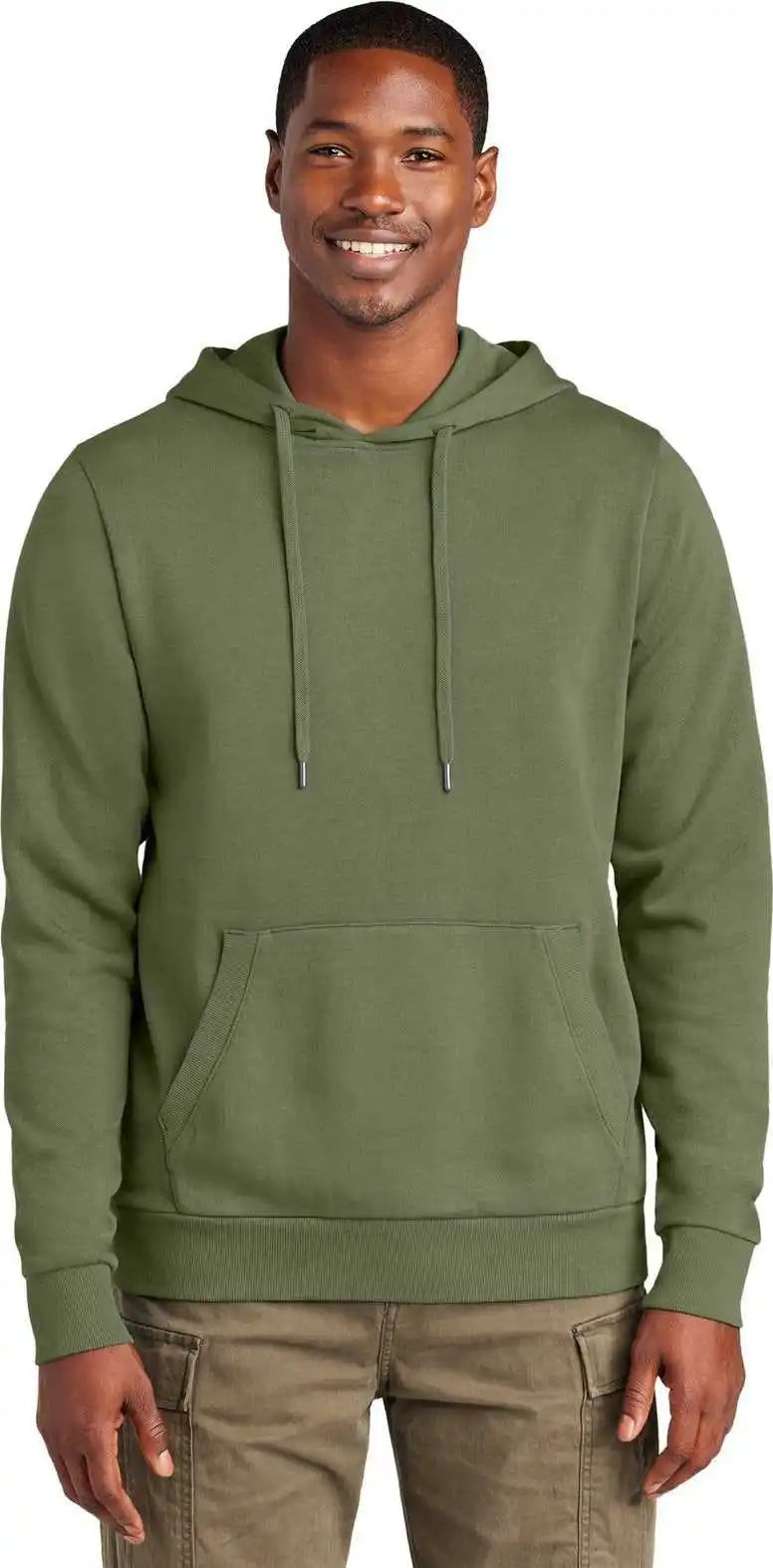 District Dt2200 Wash Fleece Hoodie Olive Drab Green