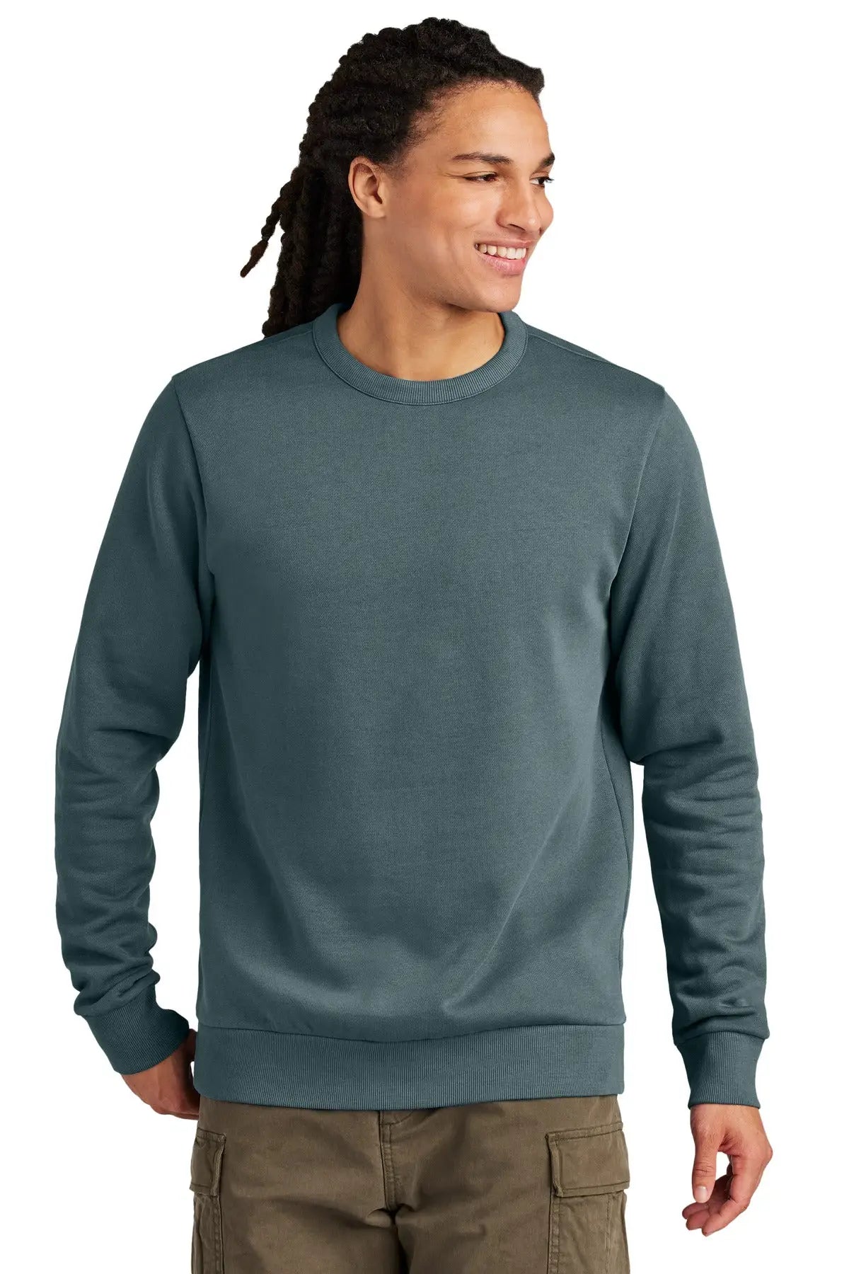 District Dt2204 Wash Fleece Crew - Deep Steel Blue