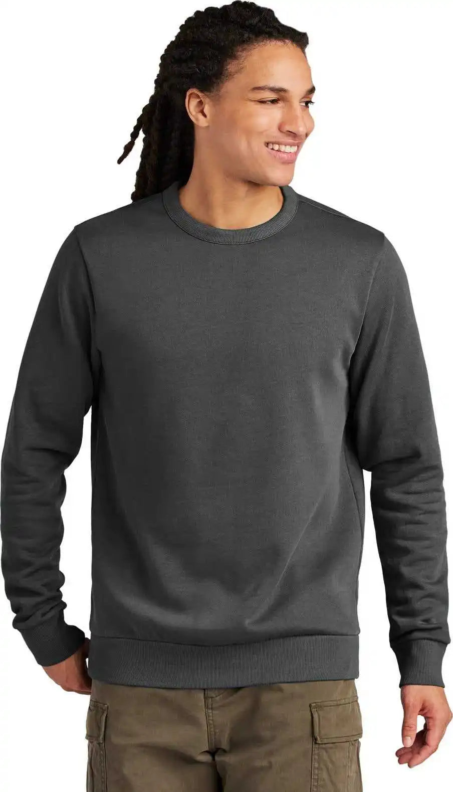 District Dt2204 Wash Fleece Crew Graphite