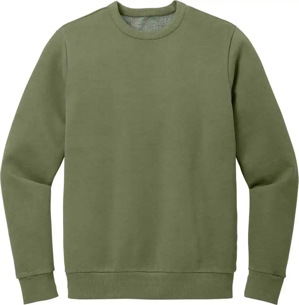 District Dt2204 Wash Fleece Crew Olive Drab Green