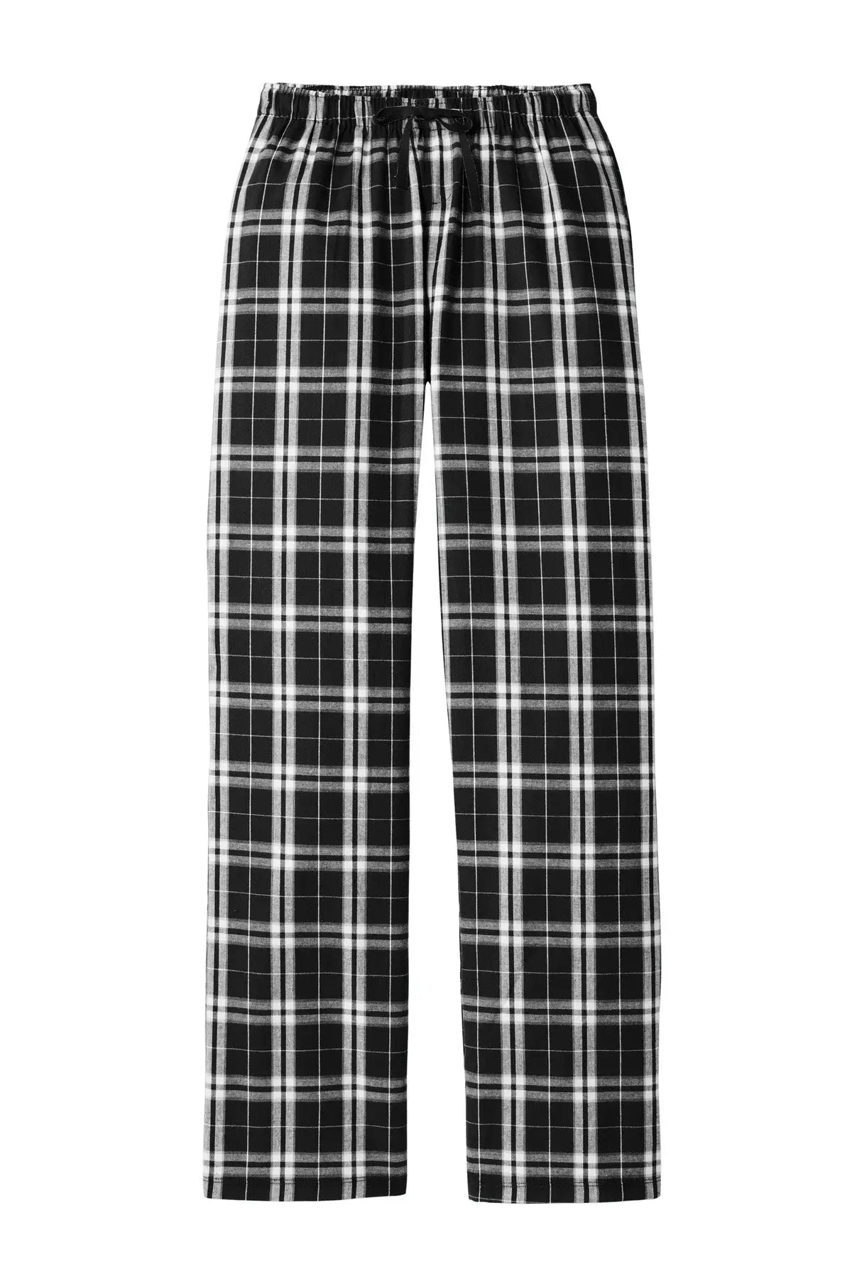 District Dt2800 Women’s Flannel Plaid Pant - Black