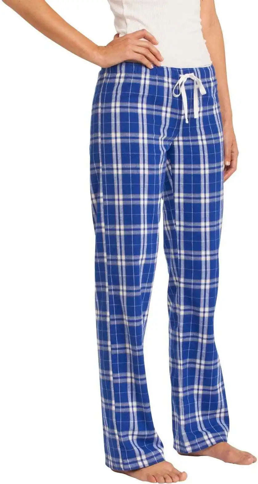 District Dt2800 Women’s Flannel Plaid Pant Deep Royal