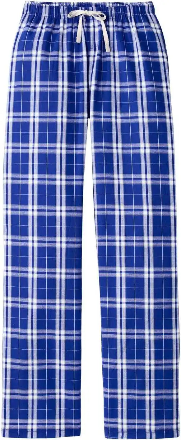 District Dt2800 Women’s Flannel Plaid Pant - Deep Royal
