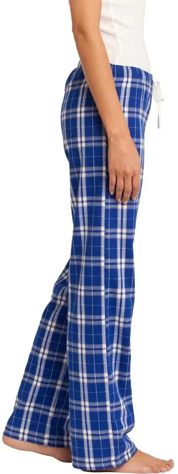 District Dt2800 Women’s Flannel Plaid Pant Deep Royal