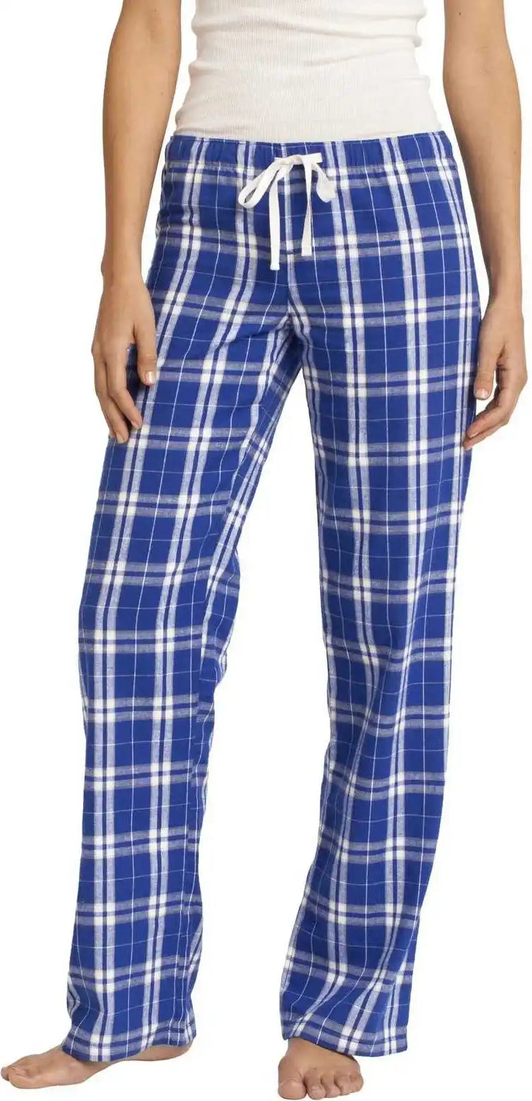 District Dt2800 Women’s Flannel Plaid Pant Deep Royal