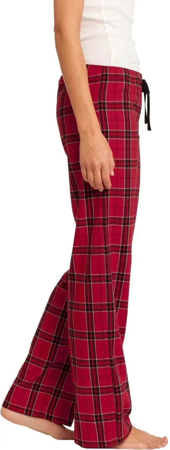 District Dt2800 Women’s Flannel Plaid Pant New Red
