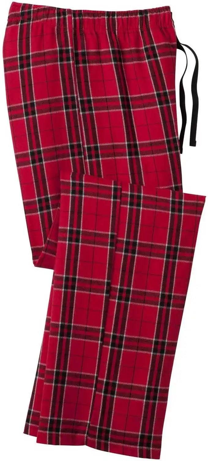 District Dt2800 Women’s Flannel Plaid Pant New Red