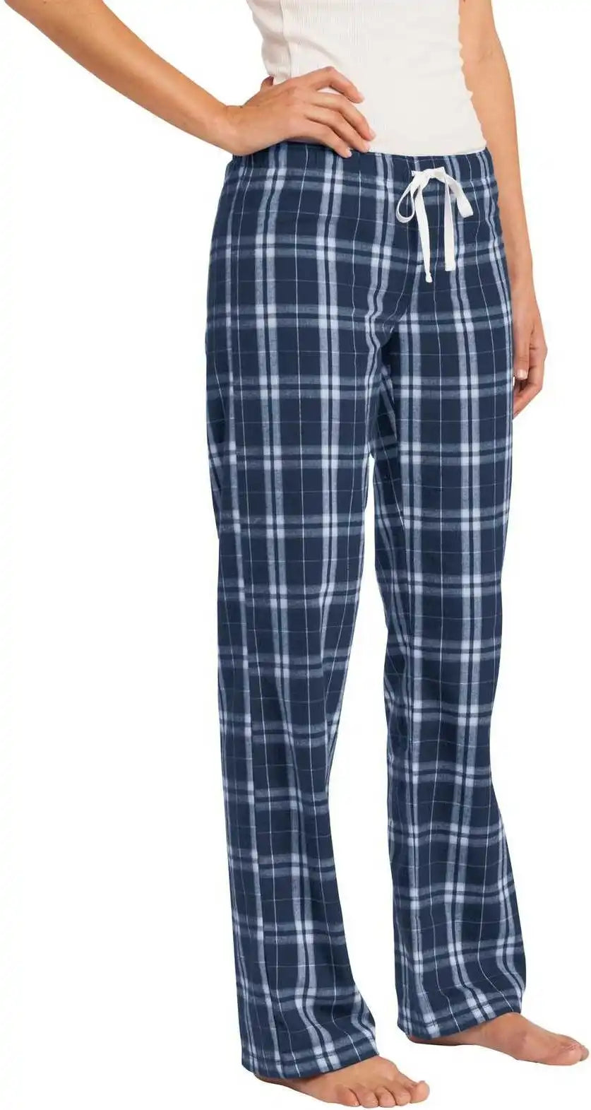 District Dt2800 Women’s Flannel Plaid Pant True Navy
