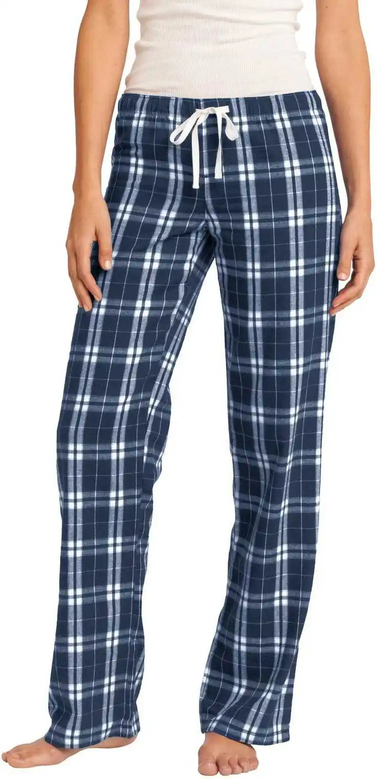 District Dt2800 Women’s Flannel Plaid Pant - True Navy
